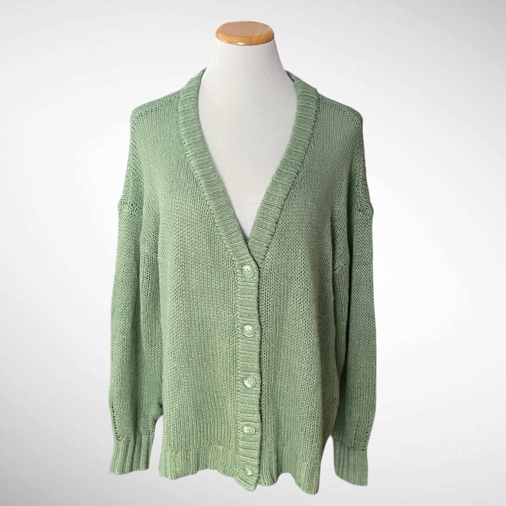 Venus Slouchy V-Neck Long-Sleeve Cardigan Sweater